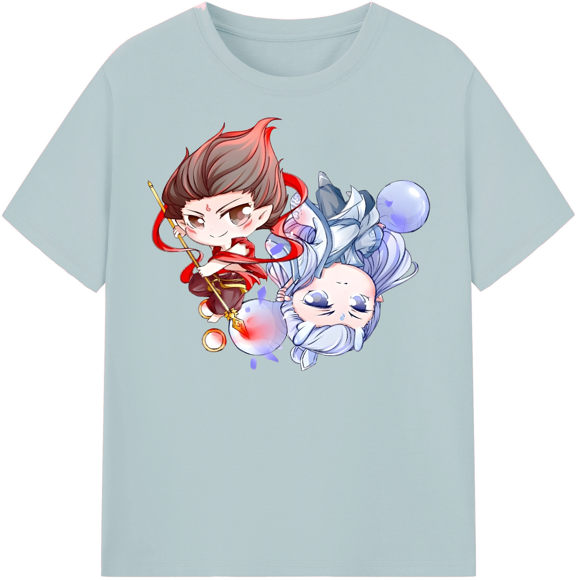 （画像用） Ne Zha 2 ナタ 魔童の大暴れ 綿100％半袖Tシャツ（フロントプリント）